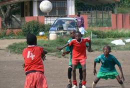 Sports A group of young boys in Ghana play soccer at a placement on the High School Special Sports Project.