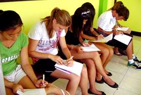 Language Courses A volunteer takes Patois lessons in Jamaica.