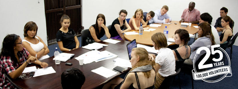 Volunteer Meeting on the Human Rights Project with Projects Abroad Volunteers on the Human Rights project have a meeting