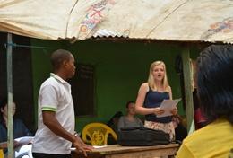 Law & Human Rights A volunteer and staff member on the Human Rights Project in Ghana have a meeting.
